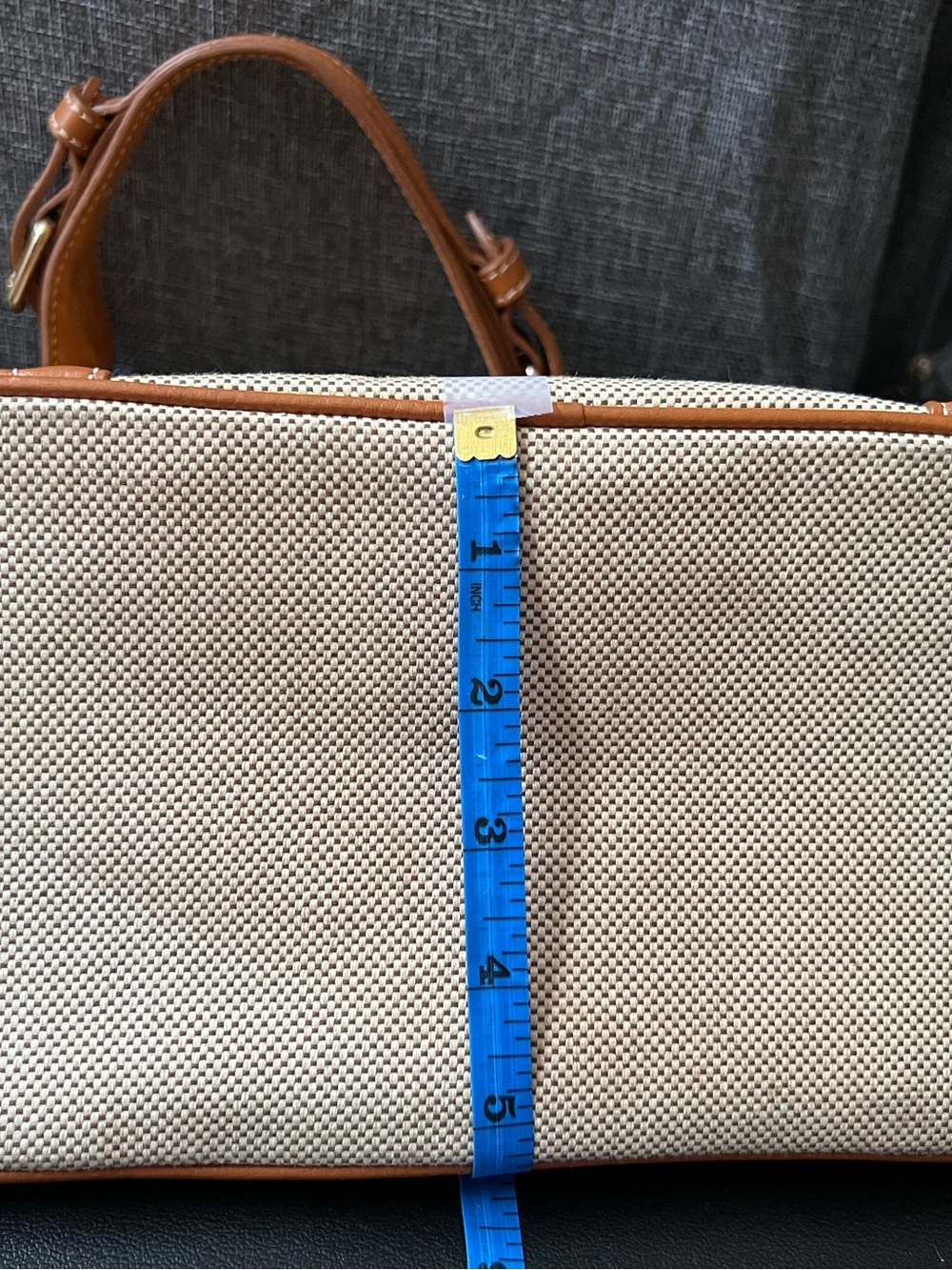 Dooney & Bourke Cream Canvas Shoulder Bag with Tan Leather Trim and Wristlet - Picture 13 of 15